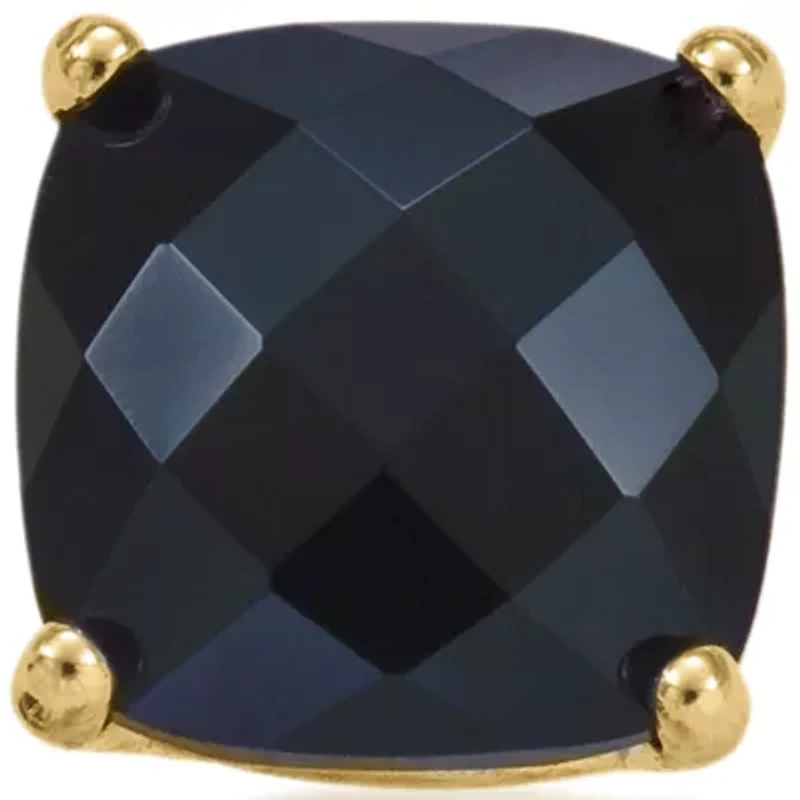14k Yellow Gold 6mm Onyx Stud Earrings