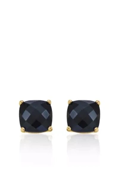 14k Yellow Gold 6mm Onyx Stud Earrings