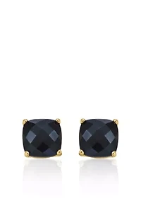 14k Yellow Gold 6mm Onyx Stud Earrings