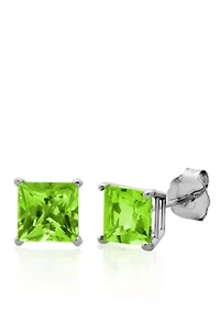 10k White Gold Peridot Stud Earrings