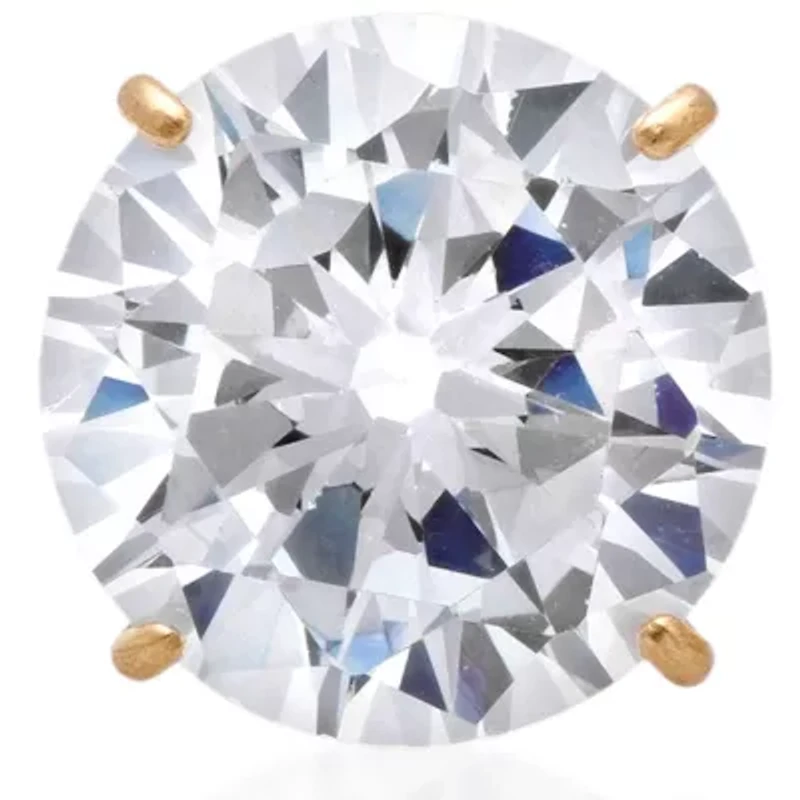 14k Yellow Gold 10mm Cubic Zirconia Stud Earrings