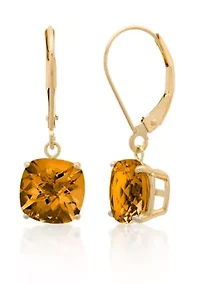 10k Yellow Gold Citrine Earrings