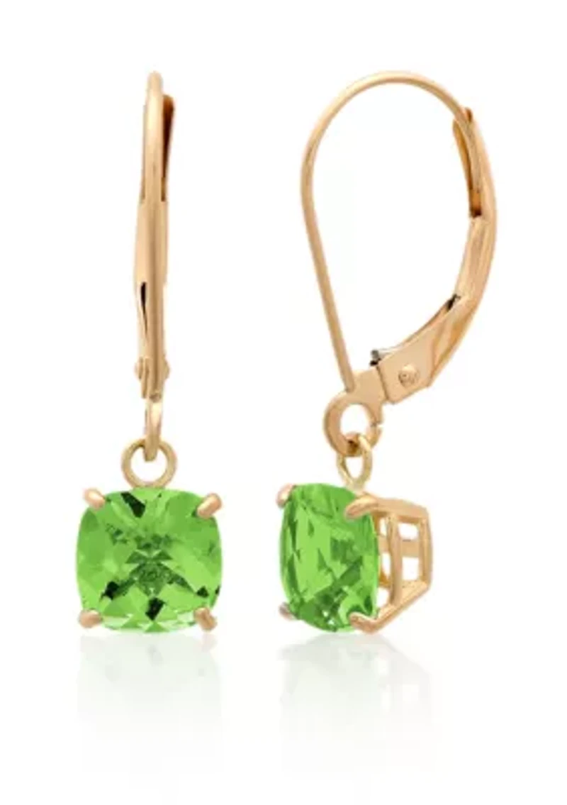 10k Yellow Gold Peridot Earrings