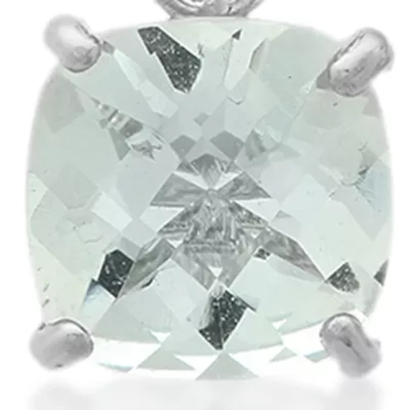 10k White Gold Aquamarine Earrings