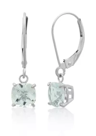 10k White Gold Aquamarine Earrings
