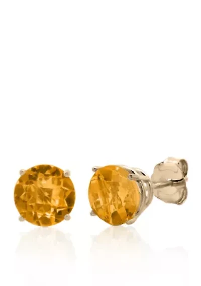 10k Yellow Gold Citrine Stud Earrings
