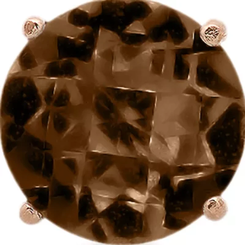 10k Rose Gold Smokey Quartz Stud Earrings