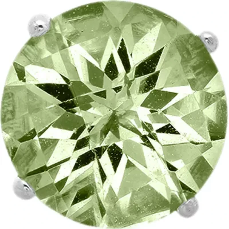 10k White Gold Green Amethyst Stud Earrings