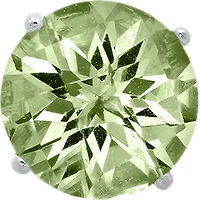 10k White Gold Green Amethyst Stud Earrings