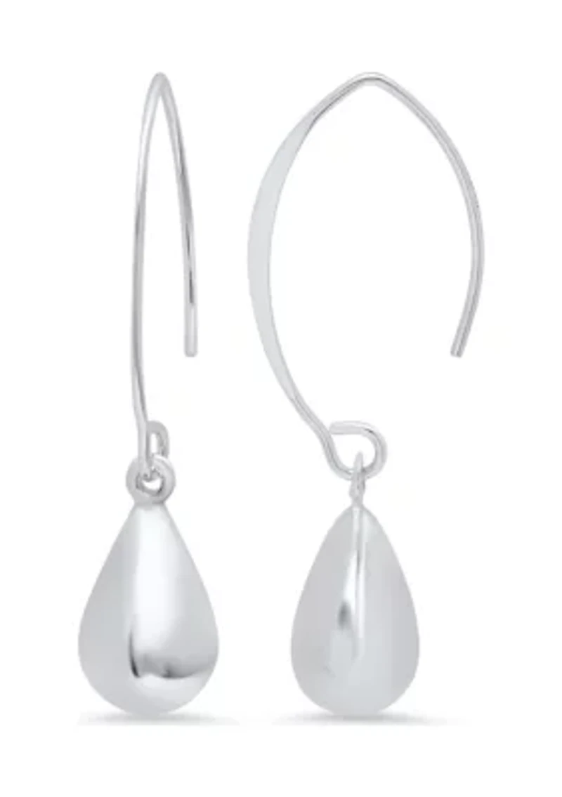 Sterling Silver Tear Drop Wire Dangle Earrings