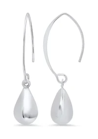 Sterling Silver Tear Drop Wire Dangle Earrings