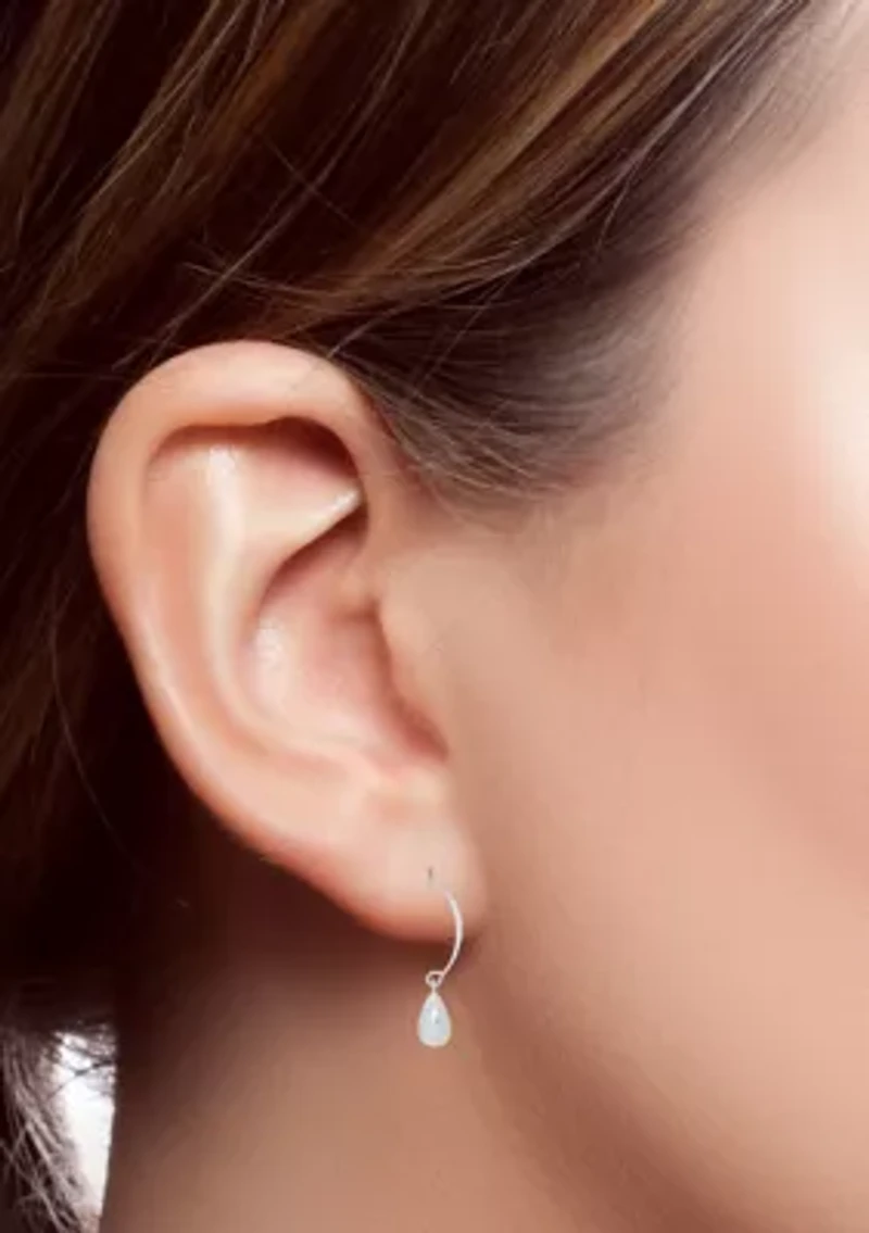 Sterling Silver Tear Drop Wire Dangle Earrings