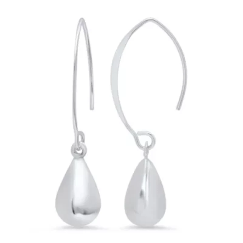 Sterling Silver Tear Drop Wire Dangle Earrings