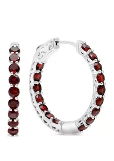 4 ct. t.w. Garnet Earrings in Sterling Silver 