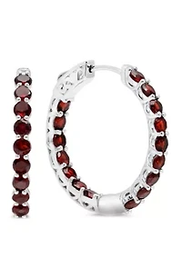4 ct. t.w. Garnet Earrings in Sterling Silver 