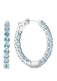 4 ct. t.w. Sky Blue Topaz Hoop Earrings in Sterling Silver 
