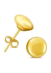 14K Yellow Gold Button Ball Stud Earrings (7 Millimeter)