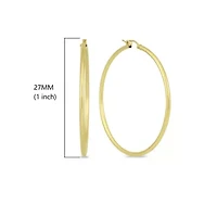 14k Yellow Gold 2MM Thick Tube Hoop Earrings (27MM)