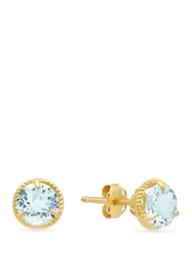 1.6 ct. t.w. Aquamarine Stud Earrings