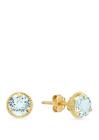 1.6 ct. t.w. Aquamarine Stud Earrings