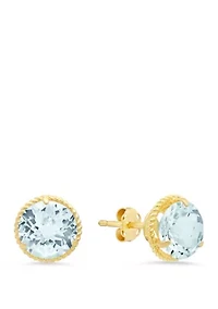 Aquamarine Stud Earrings