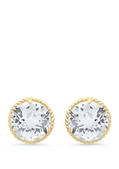 White Topaz Stud Earrings