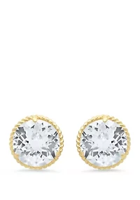 White Topaz Stud Earrings