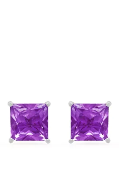 Amethyst Stud Earrings