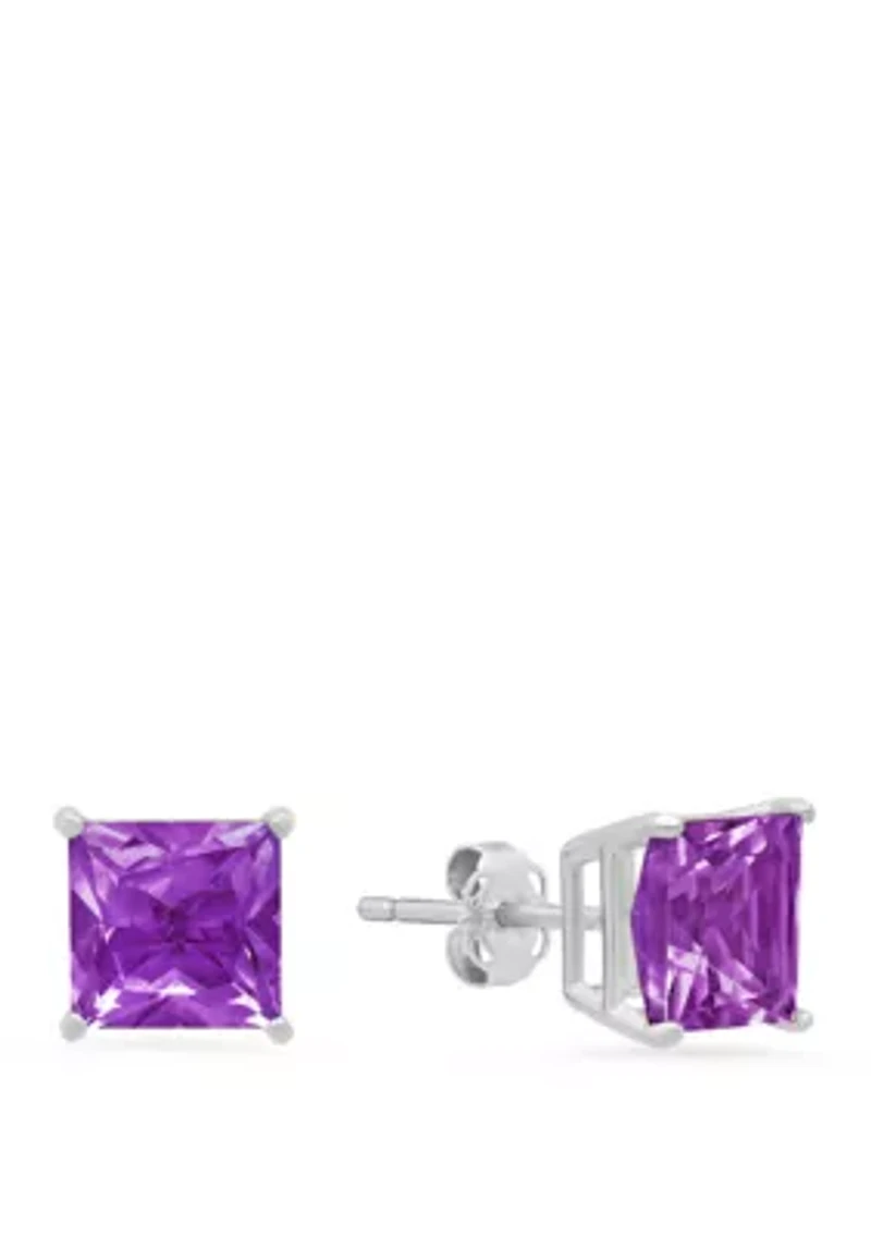 Amethyst Stud Earrings