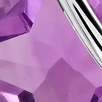 Sterling Silver 7MM Princess Cut Gemstone Drop Earrings