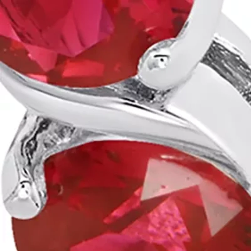 2.2 ct. t.w. Lab Created Ruby Statement Hoop Earrings in Sterling Silver