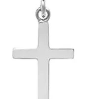 10K White Gold Small Huggie Hoop Gold Cross Earrings with Dangle | Hypoallergenic 10K Gold Hoop Earrings with Hidden Notched Post by MAX + STONE