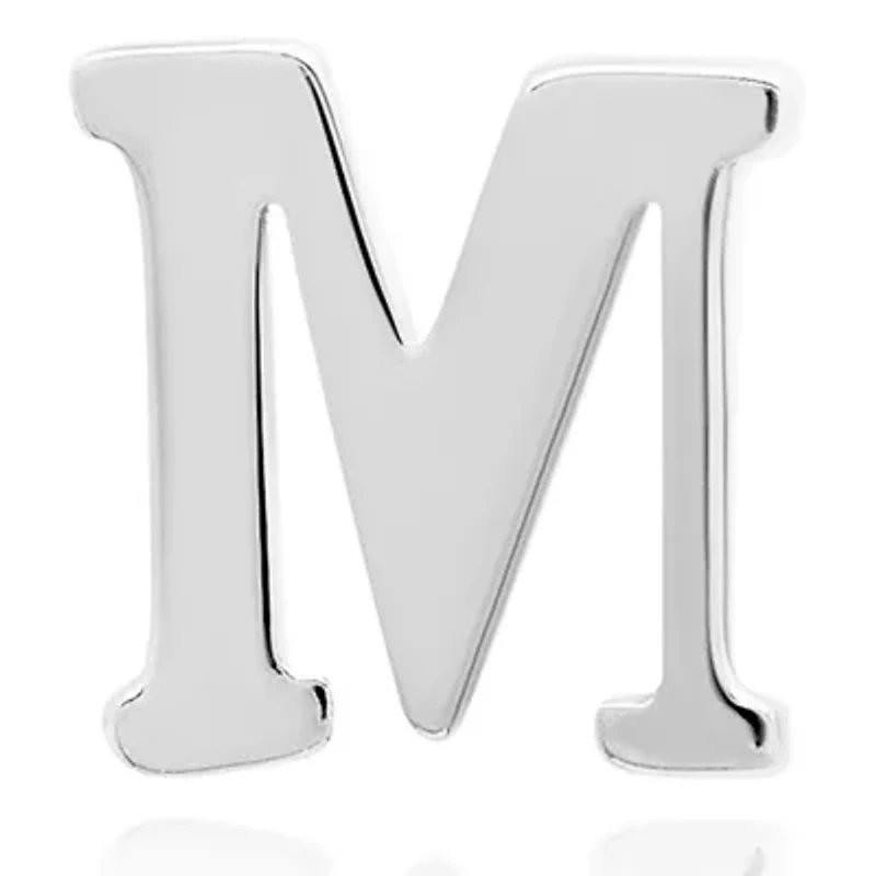 14K White Gold Letter () Stud Earrings