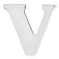 Letter V Stud Earrings in 14K White Gold