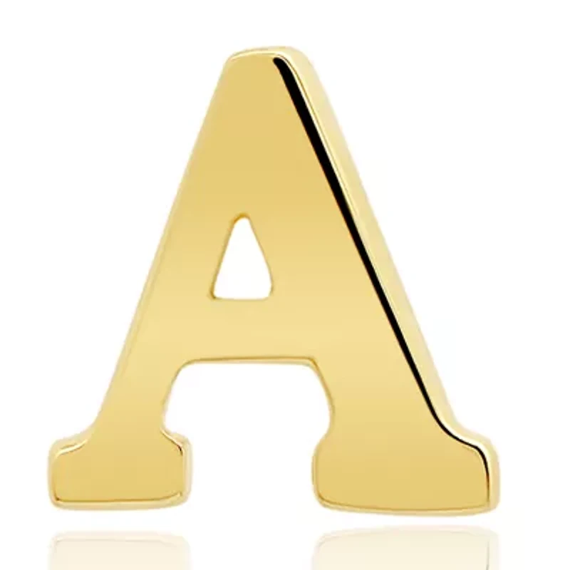14K Yellow Gold Letter (A) Stud Earrings