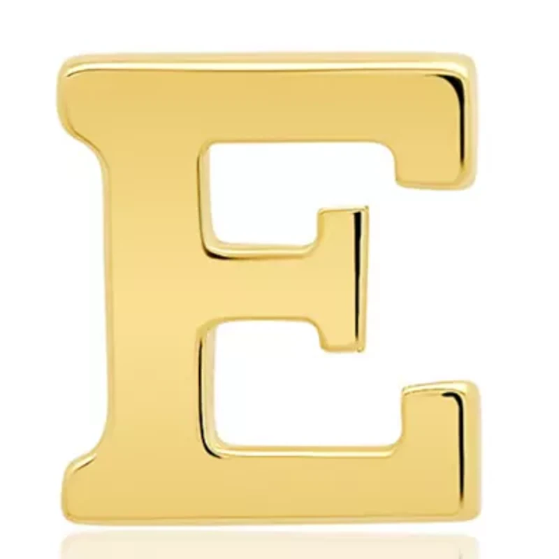14K Yellow Gold Letter (E) Stud Earrings