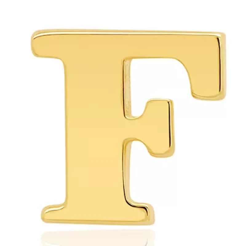 14K Yellow Gold Letter (F) Stud Earrings