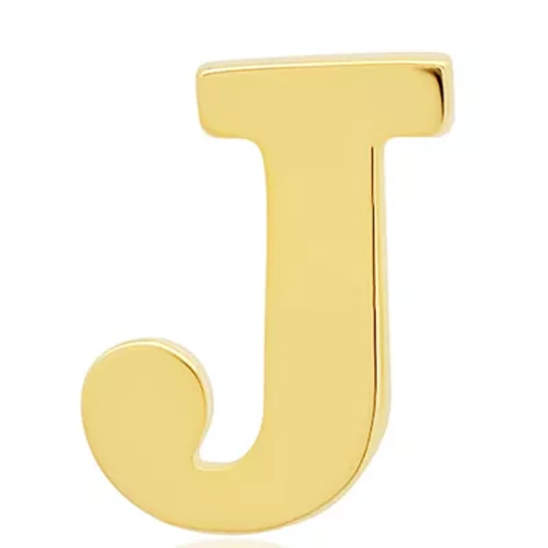 14K Yellow Gold Letter (J) Stud Earrings