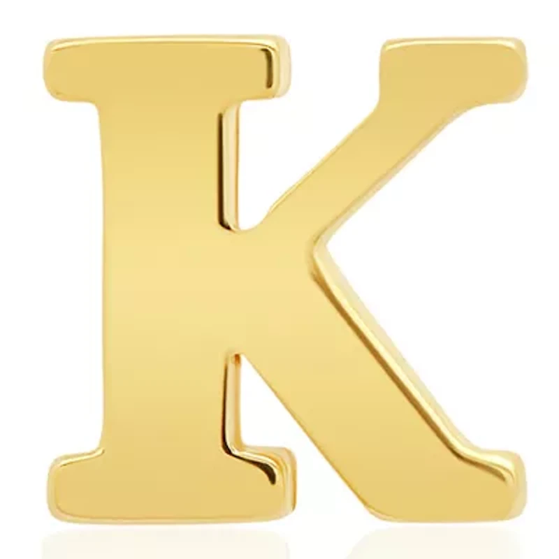Letter K Stud Earrings in 14K Yellow Gold