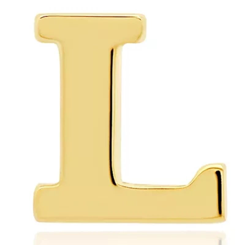 14K Yellow Gold Letter (L) Stud Earrings