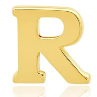 Letter R Stud Earrings in 14K Yellow Gold