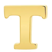 14K Yellow Gold Letter (T) Stud Earrings