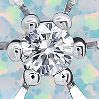 Created Opal Flower Stud Earrings in 925 Sterling Silver (0.5 Inch)