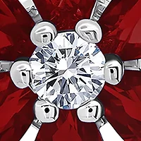 Garnet Flower Stud Earrings in 925 Sterling Silver (0.5 Inch)