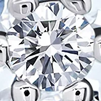 White Topaz Flower Stud Earrings in 925 Sterling Silver 