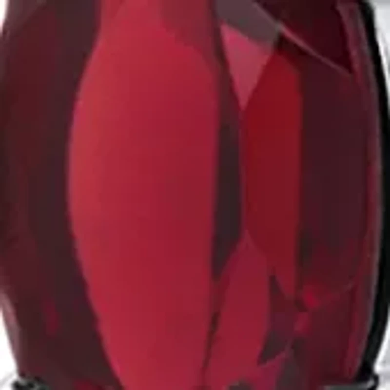 Genuine Garnet Oval Shape Dangle Earrings in 925 Sterling Silver