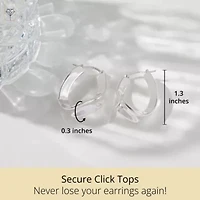 925 Sterling Silver Chunky Wavy Oval Hoop Earrings for Women | Hypoallergenic Chunky Silver Earrings | Anti Tarnish Silver Hoop Earrings for Women by MAX + STONE