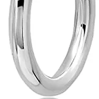 925 Sterling Silver Polished Chunky Hoop Earrings for Women | Hypoallergenic Round Sterling Silver Hoop Earrings | Lightweight Thick Silver Earrings Hoops 1.5 Inches by MAX + STONE