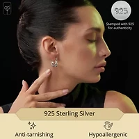 925 Sterling Silver Hoop Earrings for Women | Lightweight Oxidized Filigree Chunky Silver Earrings | Hypoallergenic Anti Tarnish Silver Hoop Earrings for Women by MAX + STONE