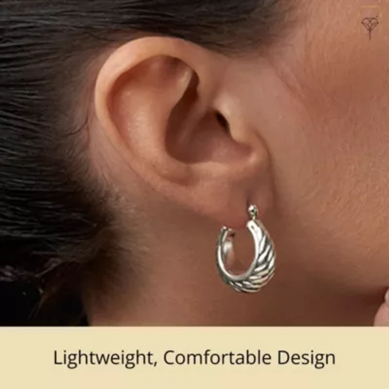 925 Sterling Silver Hoop Earrings for Women | Lightweight Oxidized Braided Twist Chunky Silver Earrings | Hypoallergenic Anti Tarnish Silver Hoop Earrings for Women by MAX + STONE